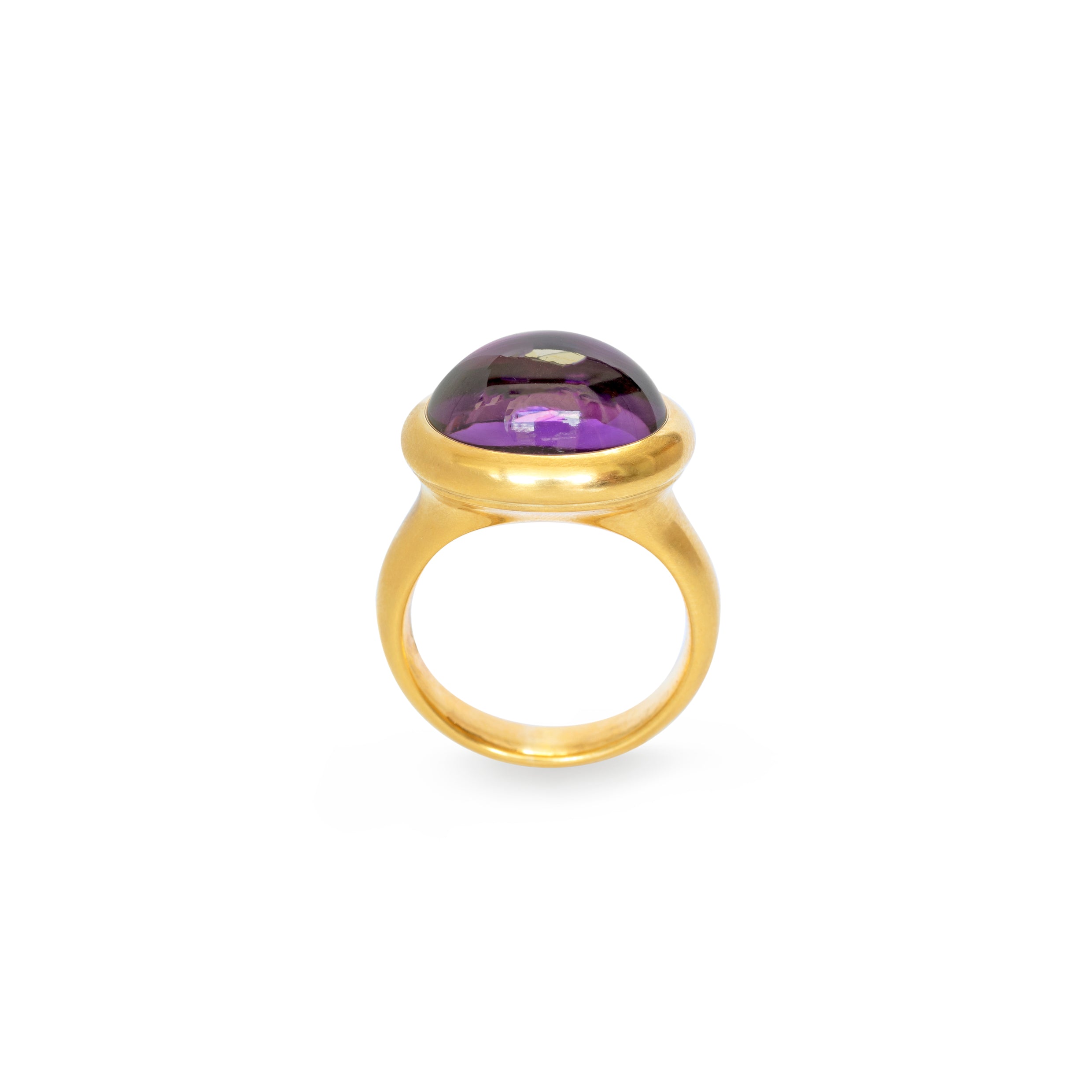 Mantelring tailliert mit Amethyst Cabochon
